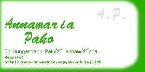 annamaria pako business card